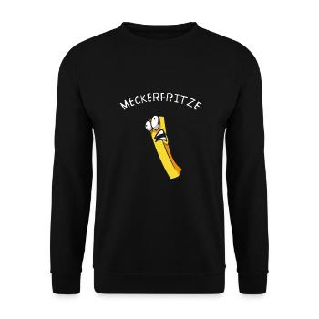 Meckerfritze, scolding fries - Unisex Sweatshirt - black - Front - Alina (178cm) & Michal (187cm)
