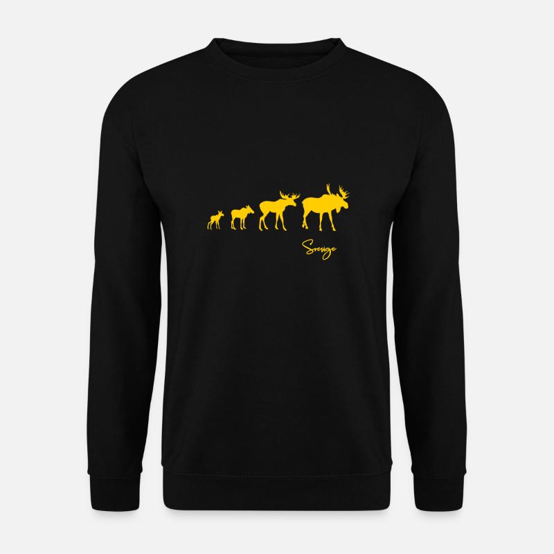 Elch Elchfamilie Schweden Sverige - Unisex Pullover - Schwarz