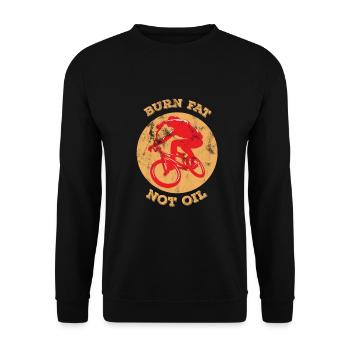 Brûler les graisses et non l'huile | pour les cyclistes - Sweat-shirt Unisexe - noir - Devant - Alina (178cm) & Michal (187cm)