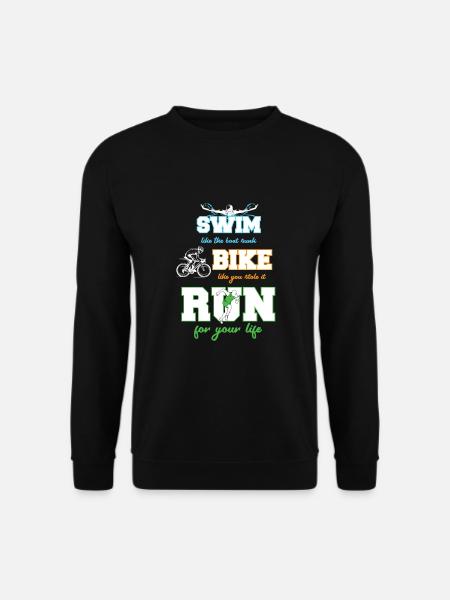 Swim Bike Run | Swim Bike Run für Triathlon - Unisex Pullover - Schwarz
