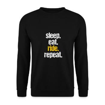 sleep eat ride repeat - Unisex Sweatshirt - black - Front - Alina (178cm) & Michal (187cm)