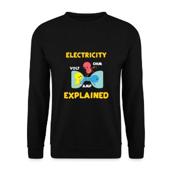 Electricity Explained | für Elektroniker - Unisex Pullover - Schwarz - Vorne - Alina (178cm) & Michal (187cm)