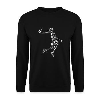 Basketball Player Basketball Hoop Team Sports Motif - Unisex Sweatshirt - black - Front - Alina (178cm) & Michal (187cm)