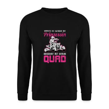 Quadfahrerin Quad Bikerin ATV Quad Quadtour Hobby - Unisex Pullover - Schwarz - Vorne - Alina (178cm) & Michal (187cm)