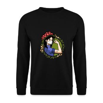 Bollenhut & Schwarzwald Geschenk | Schwarzwald - Unisex Pullover - Schwarz - Vorne - Alina (178cm) & Michal (187cm)