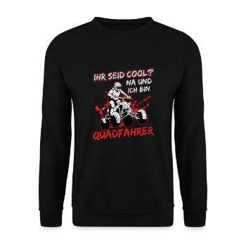 Quadfahrer Quad Biker ATV Quad Quadtour Hobby - Unisex Pullover - Schwarz - Vorne - Alina (178cm) & Michal (187cm)