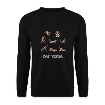 Cadeau de yoga pour chats amusants - Sweat-shirt Unisexe - noir - Devant - Alina (178cm) & Michal (187cm)