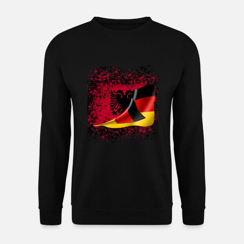 Freundschaft Albanien Deutsch Flagge flag shirt - Unisex Pullover - Schwarz