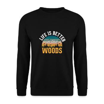 Life Is Better In the Forest - Unisex Sweatshirt - black - Front - Alina (178cm) & Michal (187cm)
