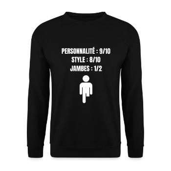 Amputation de la jambe - Humour, Drôle, Handicap - Sweat-shirt Unisexe - noir - Devant - Alina (178cm) & Michal (187cm)