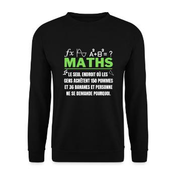 Mathématiques - Humour, Drôle, sarcastique - Sweat-shirt Unisexe - noir - Devant - Alina (178cm) & Michal (187cm)