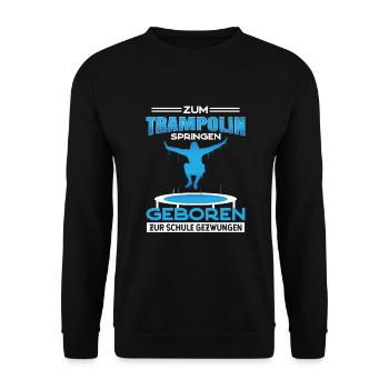 Trampolinspringer Fitness Trampolin Sport - Unisex Pullover - Schwarz - Vorne - Alina (178cm) & Michal (187cm)