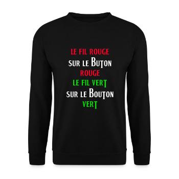 fil vert , fil rouge - Sweat-shirt Unisexe - noir - Devant - Alina (178cm) & Michal (187cm)