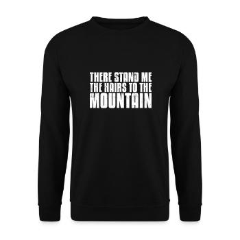 There Stand Me The Hairs To The Mountain Denglisch - Unisex Pullover - Schwarz - Vorne - Alina (178cm) & Michal (187cm)