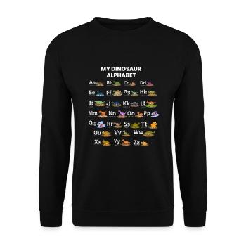 Dinosaur Alphabet - Unisex Sweatshirt - black - Front - Alina (178cm) & Michal (187cm)