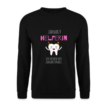 Zahnarzt Helferin - Unisex Pullover - Schwarz - Vorne - Alina (178cm) & Michal (187cm)