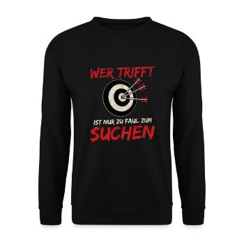 Bogenschütze Pfeile Zielscheibe Bogenschießen - Unisex Pullover - Schwarz - Vorne - Alina (178cm) & Michal (187cm)