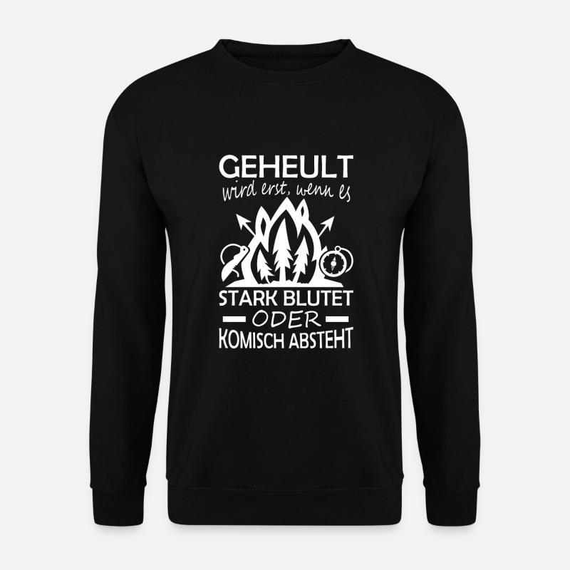 Geheult wird erst wenn es blutet Geocachen - Unisex Pullover - Schwarz