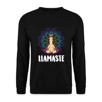 Llamaste - Sweat-shirt Unisexe - noir - Devant - Alina (178cm) & Michal (187cm)