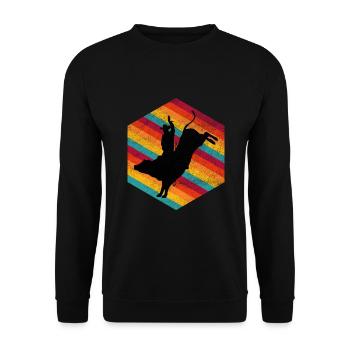 Wild West Western Rodeo Bull Riding Cowboy - Sweat-shirt Unisexe - noir - Devant - Alina (178cm) & Michal (187cm)