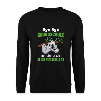 Grundschulabschluss Realschule Einschulung 5Klasse - Unisex Pullover - Schwarz - Vorne - Alina (178cm) & Michal (187cm)