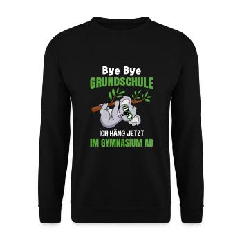 Grundschulabschluss Gymnasium Einschulung 5 Klasse - Unisex Pullover - Schwarz - Vorne - Alina (178cm) & Michal (187cm)