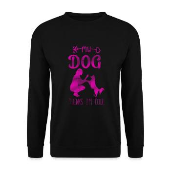 Mon chien pense que je suis cool Dog Lover Dog Owner - Sweat-shirt Unisexe - noir - Devant - Alina (178cm) & Michal (187cm)
