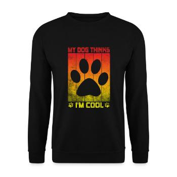 Mon chien pense que je suis cool Dog Lover Dog Owner - Sweat-shirt Unisexe - noir - Devant - Alina (178cm) & Michal (187cm)