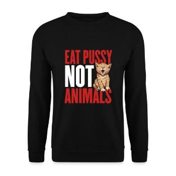 Mangez de la chatte pas des animaux - Sweat-shirt Unisexe - noir - Devant - Alina (178cm) & Michal (187cm)