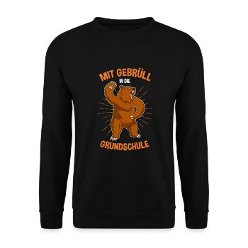 Schulanfang Einschulung 1 Klasse Grundschule - Unisex Pullover - Schwarz - Vorne - Alina (178cm) & Michal (187cm)