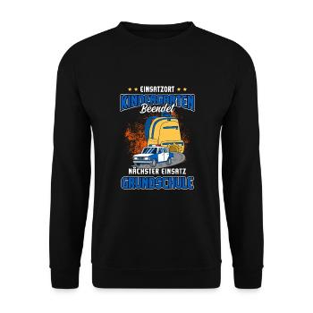 Schulanfang Einschulung 1 Klasse Grundschule - Unisex Pullover - Schwarz - Vorne - Alina (178cm) & Michal (187cm)