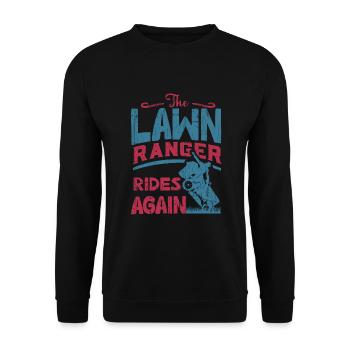 We Ride At Dawn Dad Lawn Mower Make Laugh Day Yard - Unisex Sweatshirt - black - Front - Alina (178cm) & Michal (187cm)