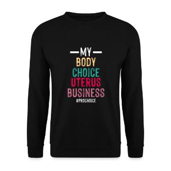 My Body Choice Uterus Store - Unisex Sweatshirt - black - Front - Alina (178cm) & Michal (187cm)