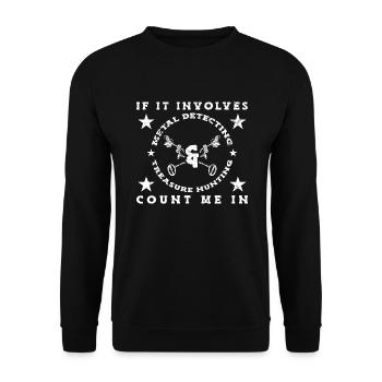 Treasure Hunter Treasure Hunt Metal Detector - Unisex Sweatshirt - black - Front - Alina (178cm) & Michal (187cm)