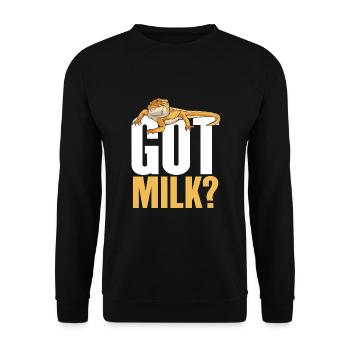 Le dragon barbu aime le lait - Sweat-shirt Unisexe - noir - Devant - Alina (178cm) & Michal (187cm)
