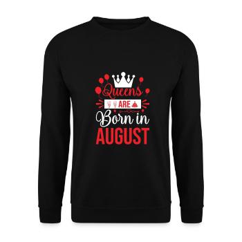 Queens are born in August - Unisex Sweatshirt - black - Front - Alina (178cm) & Michal (187cm)