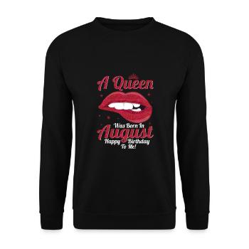 A queen was born in August - Unisex Sweatshirt - black - Front - Alina (178cm) & Michal (187cm)