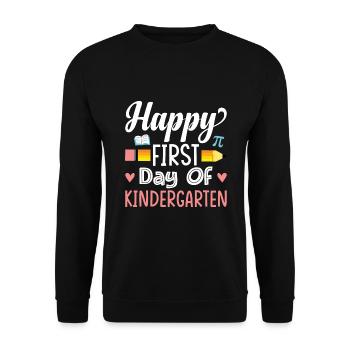 Happy first day of kindergarten - Unisex Sweatshirt - black - Front - Alina (178cm) & Michal (187cm)