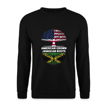 American grown Jamaican Roots Jamaika - Unisex Pullover - Schwarz - Vorne - Alina (178cm) & Michal (187cm)