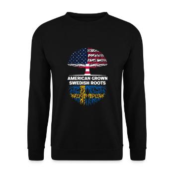 American grown Swedish Roots Sweden - Unisex Sweatshirt - black - Front - Alina (178cm) & Michal (187cm)