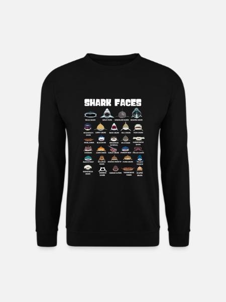 Types Of Shark Faces. Shark Face Identification - Unisex Pullover - Schwarz