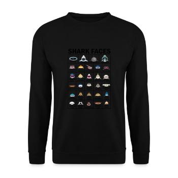 Types Of Shark Faces. Shark Face Identification - Unisex Sweatshirt - black - Front - Alina (178cm) & Michal (187cm)