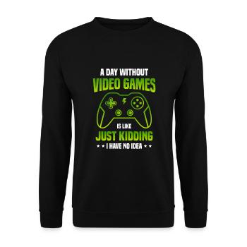 Controller Gamer Spielen Videospiel Joystick - Unisex Pullover - Schwarz - Vorne - Alina (178cm) & Michal (187cm)