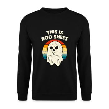 This is Boo Sheet - Unisex Sweatshirt - black - Front - Alina (178cm) & Michal (187cm)