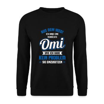 Oma Großmutter Omi Enkelkind Enkel Ich Werde Oma - Unisex Pullover - Schwarz - Vorne - Alina (178cm) & Michal (187cm)