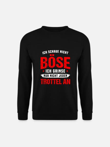 Böser Blick Unfreundlicher Blick Grimmig Böse - Unisex Pullover - Schwarz