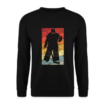 Hockey Ice Hockey Retro Skates Puck Ice - Unisex Sweatshirt - black - Front - Alina (178cm) & Michal (187cm)