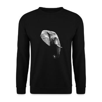 Elephant Head Animal Proboscis Elephant - Unisex Sweatshirt - black - Front - Alina (178cm) & Michal (187cm)