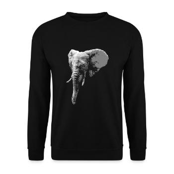 Elephant Head Animal Proboscis Elephant - Sweat-shirt Unisexe - noir - Devant - Alina (178cm) & Michal (187cm)