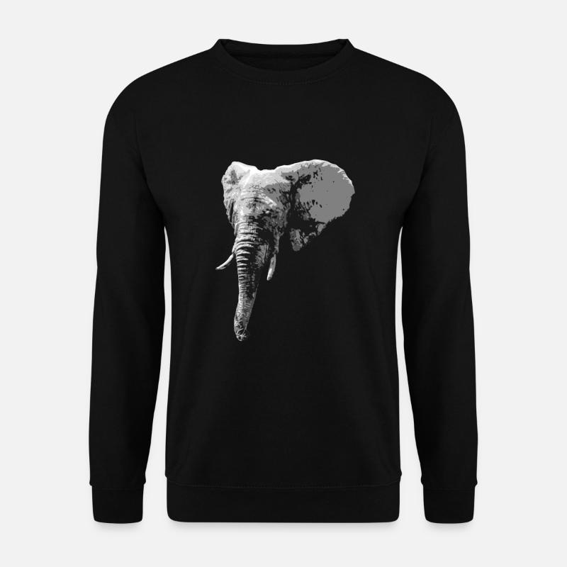 Elephant Head Animal Proboscis Elephant - Unisex Sweatshirt - black
